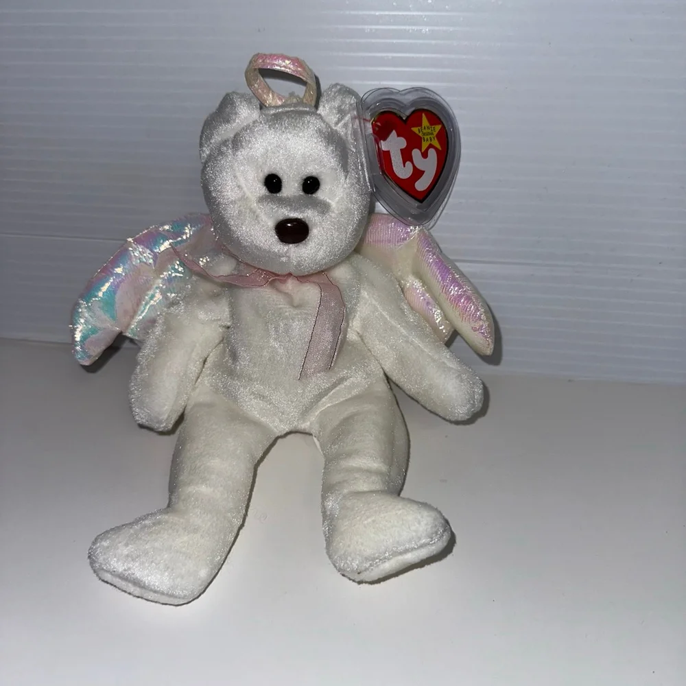 Ty Beanie Baby Halo Angel Bear Plush Toy White NEW NWT Canadian Tush Tag MINT